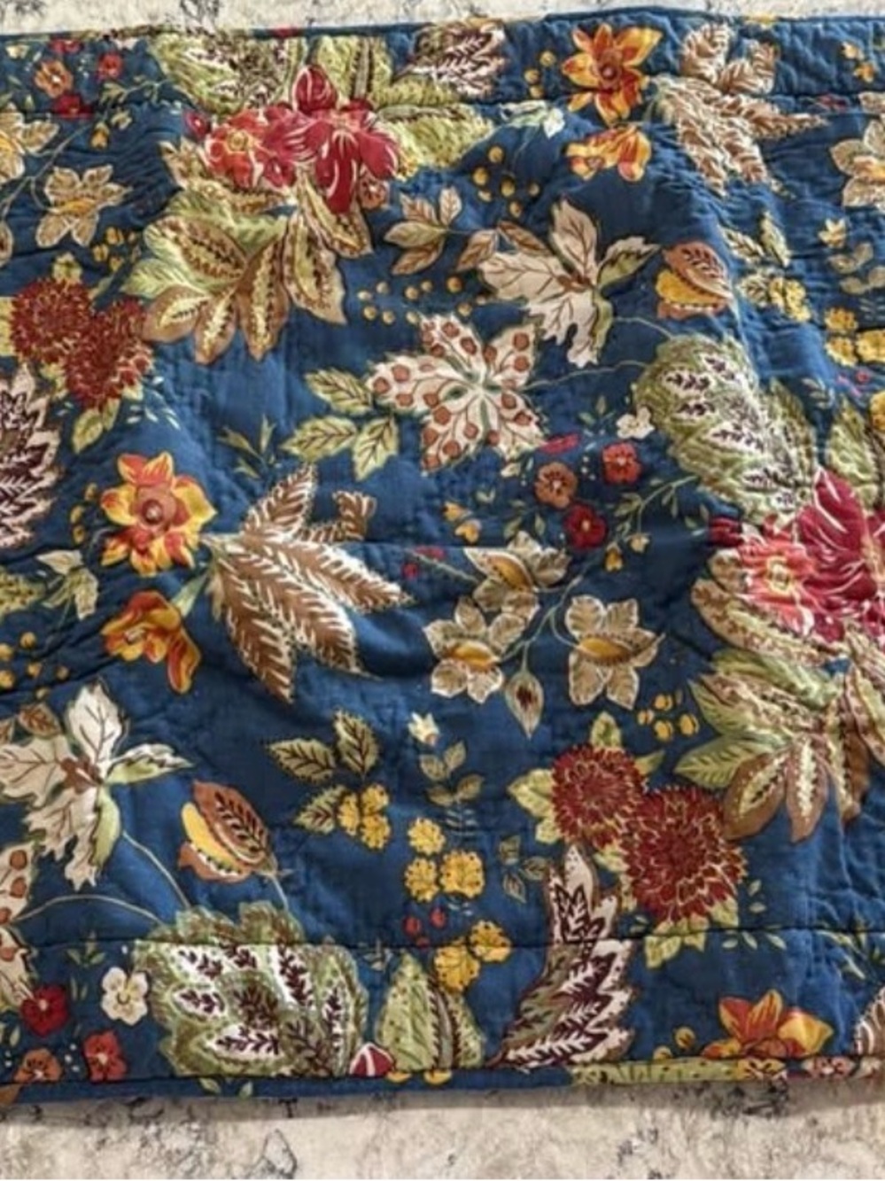 Pottery Barn Blue Floral Quilted Sham